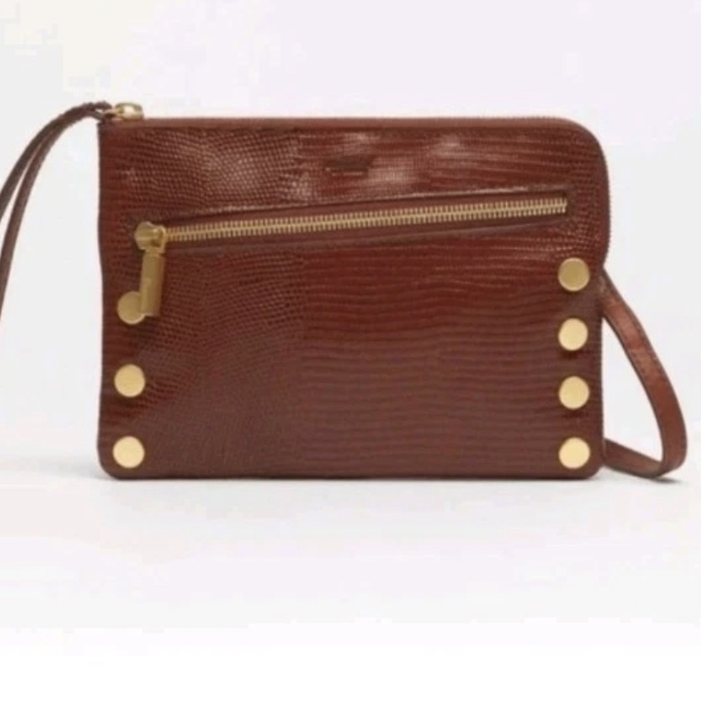 Rare Hammitt Nash Redwood Lizard Leather Clutch Wristlet Crossbody Bag - Picture 3 of 16